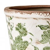 Kruka Victoria Bred M - Vit Grön - Ø20cm