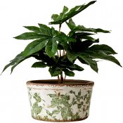 Kruka Victoria Bred M - Vit Grön - Ø20cm