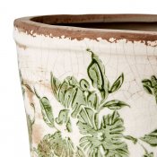 Kruka Victoria Bred S - Vit Grön - Ø17cm