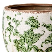 Kruka Victoria M - Vit Grön - H17 cm