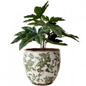 Kruka Victoria M - Vit Grön - H17 cm