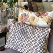 Kudde Linette Natur Rost Senap - 50x50 Inkl.Innerkudde Fjädrar