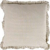 Beige kudde med rutmönster - inklusive innerkudde 50x50 cm