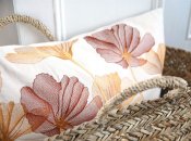 Kudde Linette Natur Rost Senap - 50x50 Inkl.Innerkudde Fjädrar