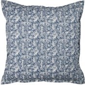 Blå-grå linnekudde med ljus beige baksida - inklusive innerkudde 50x50 cm