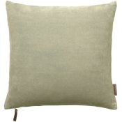 Prydnadskudde i ljusgrön bomullssammet, khaki - 50x50 cm