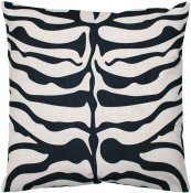 Stor prydnadskudde, kuddfodral med svarta zebra-ränder på båda sidor - 60x60 cm