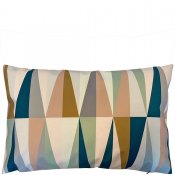 Avlångt kuddfodral arezzo i petrol, rosa, beige, grå och mint - 60x40 cm