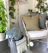 Pläd Olini Vit Grön Turkos - 160x130 cm