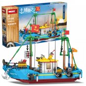 Lego Fiskebåt Turkos Aqua-blå Woma Go Fishing - Kompatibla Byggklossar