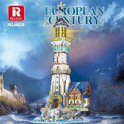 Lighthouse - Medieval Town - 3228 Bitar - Höjd 74,5cm - Kompatibla Byggklossar