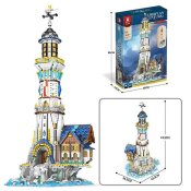 Lighthouse - Medieval Town - 3228 Bitar - Höjd 74,5cm - Kompatibla Byggklossar