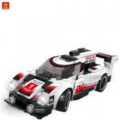 Sportbil - Vit Svart 2883 - Super Champions Kompatibla Byggklossar