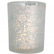 ljuslykta i silver med Jul-motiv - Värmeljushållare 12,5 cm