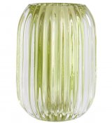 Lime-färgad Ljuslykta för värmeljus - klarglas 13 cm hög