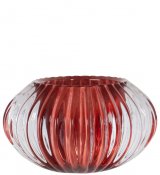 Röd Ljuslykta för värmeljus - klarglas 11 cm bred
