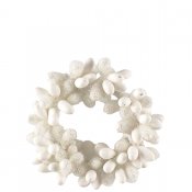 Ljusmanschett för kronljus och dopljus - Vit med is, frost, glitter