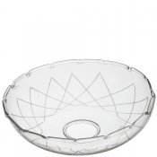 Ljusmanschett i glas med etsat mönster - 8 cm