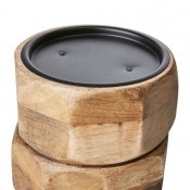 Ljusstake Blockljus Bronx Octa S - Natur H12 cm