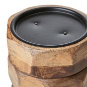 Ljusstake Blockljus Bronx Octa M - Natur H14 cm