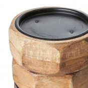 Ljusstake Blockljus Bronx Octa L - Natur H19 cm