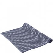 Mörkblå och vit bordslöpare i bomull - 140x40 cm