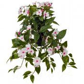 Hängväxt Vit-Rosa Lyckliga Lotta 60 cm konstgjord blomma, krukväxt från mr Plant