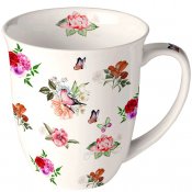 Mugg Design med charlotte blommor, fjärilar och fåglar - Ambiente 40 cl