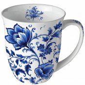 Mugg Design med blå blommor - Ambiente 40 cl