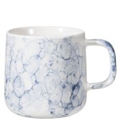 Blå och vit mugg, kaffemugg effect i porslin från Stiernholm - 8cm hög cm