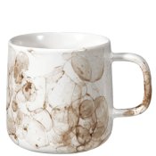 Brun och vit mugg, kaffemugg effect i porslin från Stiernholm - 8cm hög cm