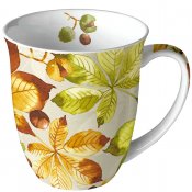 Mugg Design med kastanj och löv höst - Ambiente 40 cl