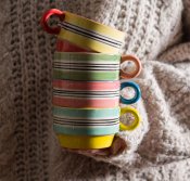 Mugg Poppy Blå Rosa - Stengods - Stiernholm 15cl