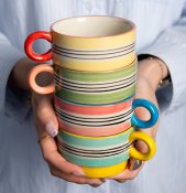 Mugg Poppy Rosa Grön - Stengods - Stiernholm 15cl