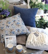 Pläd Mathea - Melange Dusty Blue