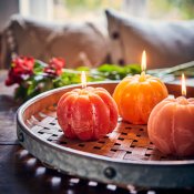 Pumpa-Ljus Deco - Ocra - 10x10 cm