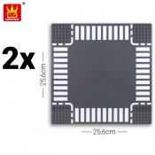 Basplatta 2-Pack Väg Korsning - Kompatibla Byggklossar