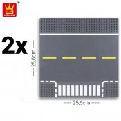 Basplatta 2-Pack Väg T-Korsning - Kompatibla Byggklossar