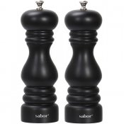 Salt och pepparkvarn 2-set från Sabor. Mattsvart Karbonstål 15 cm