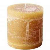 Gula, senapsgula blockljus ocra i rustik stil - 10 cm höga
