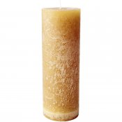 Gula, senapsgula höga blockljus ocra i rustik stil - 20 cm höga