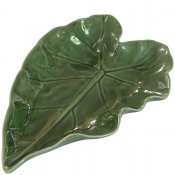 Serveringsfat Botanica Litet Löv - Stengods Grön - 24x17 cm