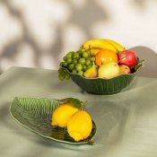 Serveringsfat Botanica Stort Löv - Stengods Grön - 43x21 cm