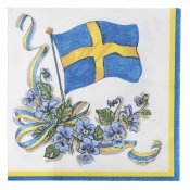 Servetter med svenska flaggan - 33x33 cm