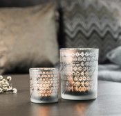 Lykta Lindsey Grå - Ø7 x 8 cm