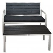 Trädgårdssoffa i vätlackerad aluminium