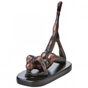Staty Svart Koppar - Yoga Kvinna 17 cm hög