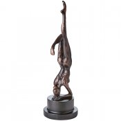 Staty Svart Koppar - Yoga Kvinna 40 cm hög