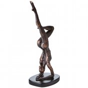 Staty yoga-dam svart brons - 26 cm hög