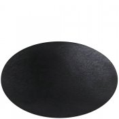 Oval bordstablett i svart PU - 43,5 x 28,5 cm